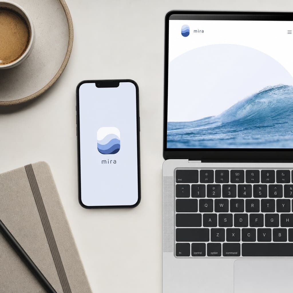 Logo v aplikaci na telefonu a na webu v notebooku